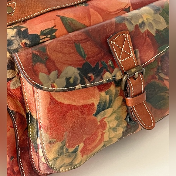 Patricia Nash Bolsena Tote English Mums Multi Brown Earthy Floral Leather Bag - Picture 5 of 16